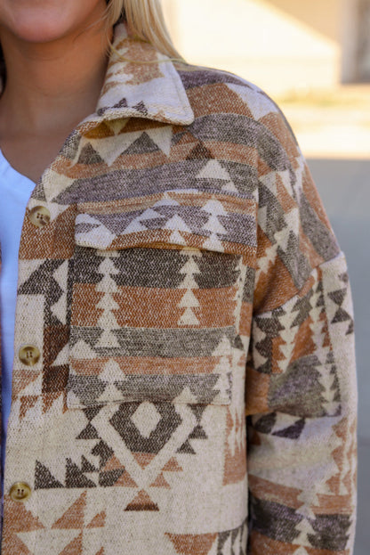 Aztec Flap Pocket Button-up Jacket